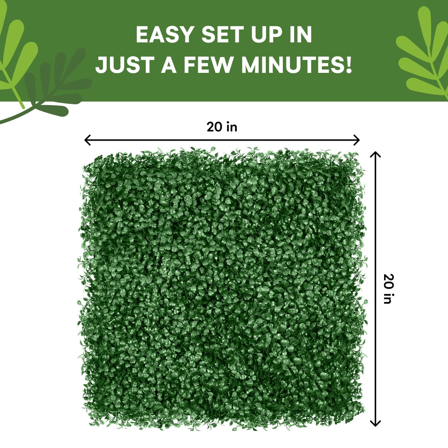 flybold Grass Wall Panels 20” x 20” Pack of 12 - Grass Backdrop Greenery Wall with UV Protection for Indoor Outdoor Wall Decor - Fence Covering Privacy for Backyard Decor | Perfect Wall Grass Panels